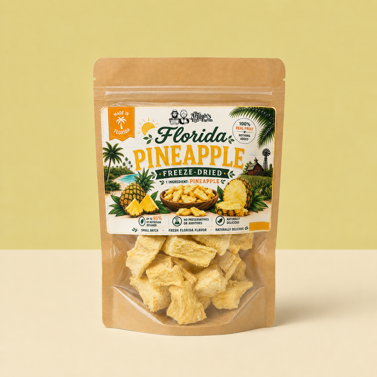 Freeze Dried Pineapple Chunks - 1.5 oz Bag