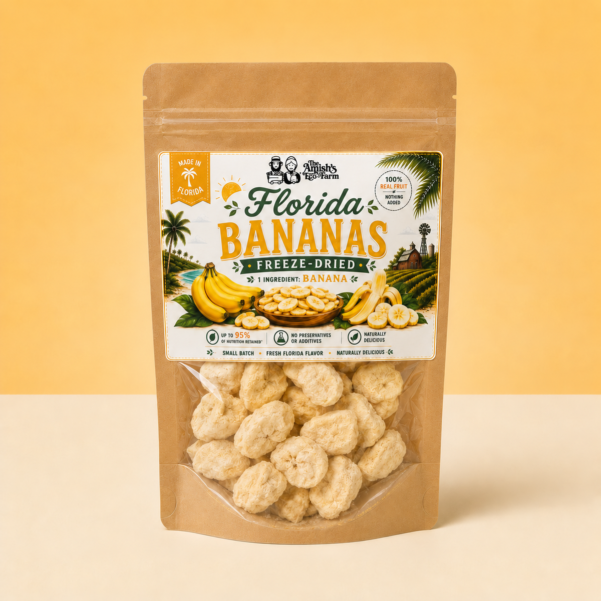 Freeze Dried Banana Chips - 1.6 oz Bag