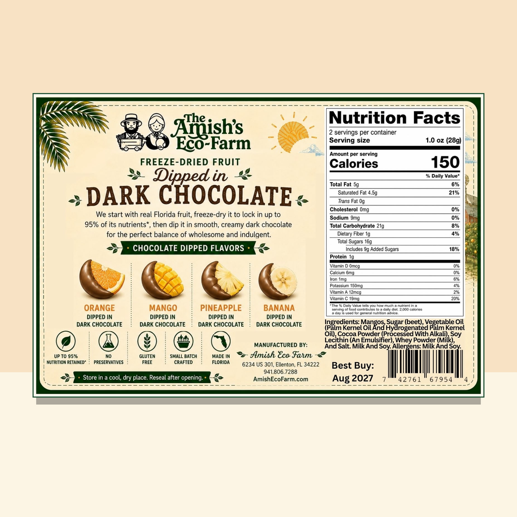 Chocolate Dipped Freeze Dried Mango - 2 oz Bag